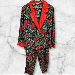 Vintage Victoria's Secret Pajama‎ Set Floral Gold Label Medium